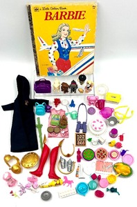 Mix and Match BARBIE Accessories including HARRY POTTER CLOAK, NATIONAL GEOGRAPHIC Items, LITTLE GOLDEN BARBIE BOOK and much more