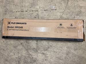 lot 5 image: 2 x 4 Fleximount Wall Shelf - 2 Pack - Black
