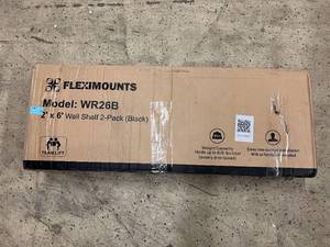 lot 6 image: 2 x 6 Fleximount Wall Shelf - 2 Pack - Black