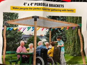 lot 35 image: 4 x 4 Black Pergola Brackets