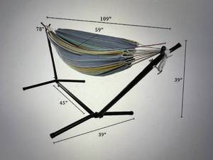 lot 44 image: Pure Garden Double Brazilian Hammock with Stand