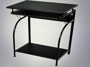 lot 46 image: OneSpace Stanton Computer Desk with Pullout Keyboard Shelf - Color WHITE OAK