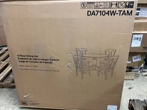 lot 49 image: Dorel Asia Aubrey 5-Pc. Pedestal Dining Set - White