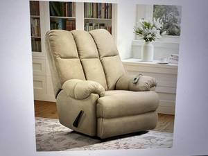 lot 54 image: Dorel Asia Padded Massage Recliner - Tan - Like New