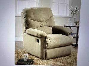 lot 55 image: ACME Arcadia Microfiber Recliner - Beige - Like New