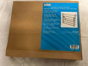 lot 79 image: Thread Master 60 Spool Premium Beechwood Thread Spool Holder