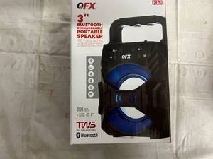 lot 138 image: QFX 3 Bluetooth Rechargeable Portable Speaker