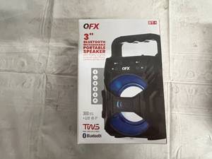 lot 143 image: QFX 3 Bluetooth Rechargeable Portable Speaker