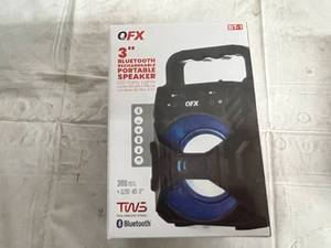 lot 144 image: QFX 3 Bluetooth Rechargeable Portable Speaker