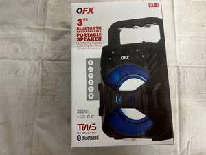 lot 146 image: QFX 3 Bluetooth Rechargeable Portable Speaker