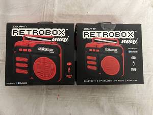 lot 151 image: 2 Dolphin Retrobox Mini Bluetooth Speaker - Red