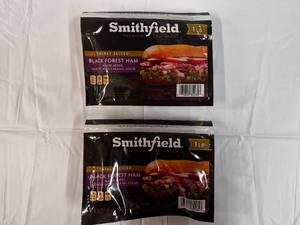 A. 2x 1 lb Smithfield Black Forest Thinly Slice Ham