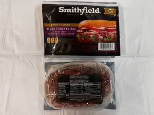 A. 2x 1 lb Smithfield Black Forest Thinly Slice Ham