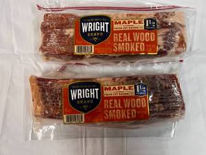 G. 2x 1.5lbs Thick Cut Real Wood Smoked Bacon