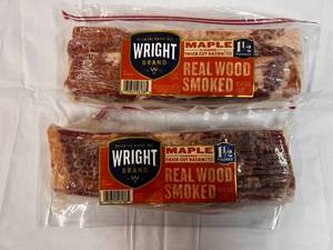 G. 2x 1.5lbs Thick Cut Real Wood Smoked Bacon