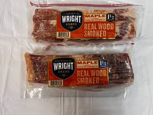 G. 2x 1.5lbs Thick Cut Real Wood Smoked Bacon