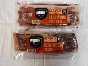 G. 2x 1.5lbs Thick Cut Real Wood Smoked Bacon