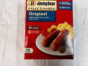L. 36 Count Package Jimmy Dean Fully Cooked Pork Sausage Links