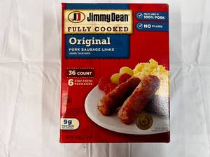 L. 36 Count Package Jimmy Dean Fully Cooked Pork Sausage Links