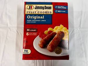 L. 36 Count Package Jimmy Dean Fully Cooked Pork Sausage Links