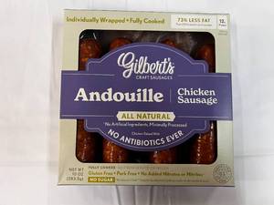 L. 10x 10oz Packages Gilberts Andouille Chicken Sausages
