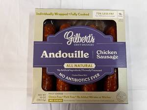 L. 10x 10oz Packages Gilberts Andouille Chicken Sausages