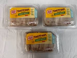 E. 3x 22oz Mega Pack Oscar Meyer Deli Fresh Smoked Turkey Breast