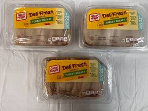 E. 3x 22oz Mega Pack Oscar Meyer Deli Fresh Smoked Turkey Breast