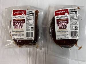 E.2x 2lb Hormel Premium Top Round Sliced  Roast Beef