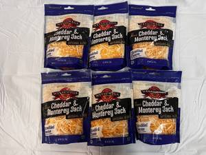 F. 6x 8oz Weyauwega Cheddar & Monterey Jack Shredded Cheese