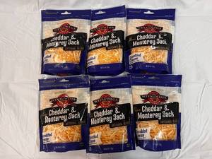 F. 6x 8oz Weyauwega Cheddar & Monterey Jack Shredded Cheese