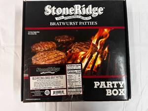 D. 1 Party Pack (20ct) Mushroom & Swiss Bratwurst Patties 5lbs