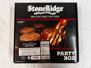 D. 1 Party Pack (20ct) Mushroom & Swiss Bratwurst Patties 5lbs
