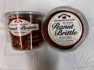 2x 38oz Tubs Olde-Fashioned Hand Dipped Peanut Brittle