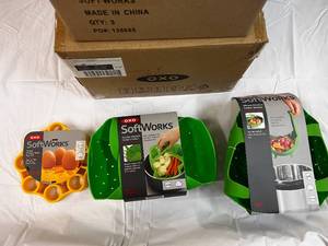 7 Piece OXO Softworks Silicone Steamers, Egg Racks