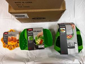 7 Piece OXO Softworks Silicone Steamers, Egg Racks