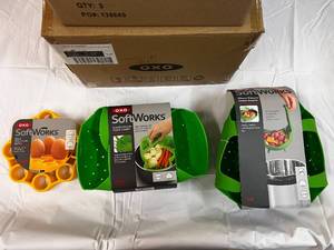 7 Piece OXO Softworks Silicone Steamers, Egg Racks