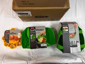 7 Piece OXO Softworks Silicone Steamers, Egg Racks