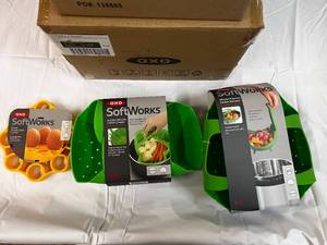 7 Piece OXO Softworks Silicone Steamers, Egg Racks