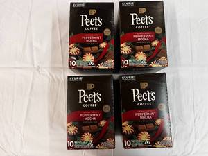 4x 10ct Kcups Peets Peppermint Mocha Coffee
