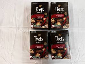 4x 10ct Kcups Peets Peppermint Mocha Coffee