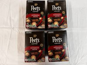 4x 10ct Kcups Peets Peppermint Mocha Coffee