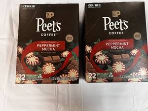2x 22ct Kcups Peets Peppermint Mocha Coffee
