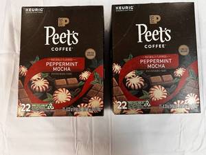 2x 22ct Kcups Peets Peppermint Mocha Coffee