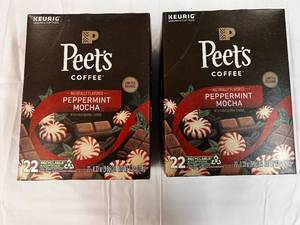 2x 22ct Kcups Peets Peppermint Mocha Coffee