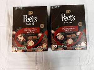 2x 22ct Kcups Peets Peppermint Mocha Coffee