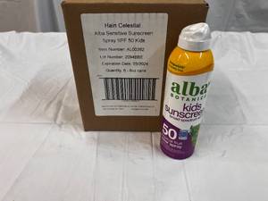 6x 6oz Alba Kids Sunscreen SPF 50-Clear Spray-32024