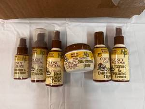 Coconut Restore Hair Product Sample Box of 6 Different Products-37 total