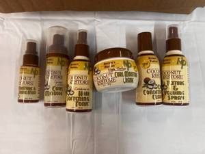 Coconut Restore Hair Product Sample Box of 6 Different Products-37 total