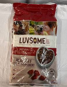 1x  15.5lb Bag LuvSome Adult  Dog Food-Beef